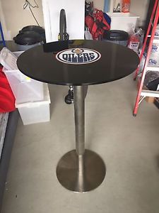 oilers bar table man cave