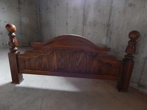 queen size bed hardwood footboard