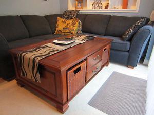 sectional sofa and coffee table unit