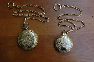 two pocket watches W/chains