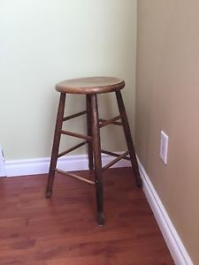 Antique solid oak stool