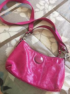 Authentic pink leather coach purse