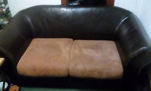 Black and brown love seat