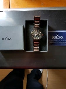 Bulova Mens Diamond Accented Stainless Steel Watch