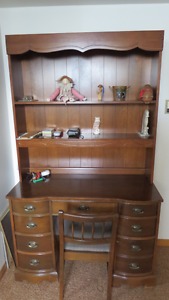 Desk and hutch older unit