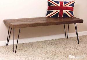Hairpin and reclaimed wood bench