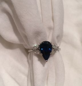Ladies Blue Sapphire and Diamond Ring
