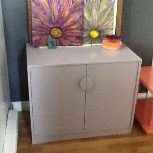 Light purple cabinet with shelf