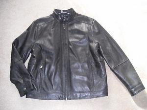 NEW Boston Harbour men's Leather Jacket (black) *size L or