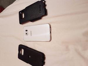 Perfect Condition: Samsung S6 32gb White Unlocked with case