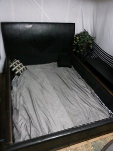 Queen size leather bed frame