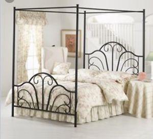 Queen size wrought iron