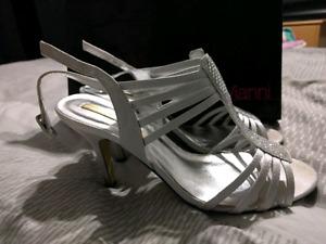 Silver high heels $15 size 7 perfect condition
