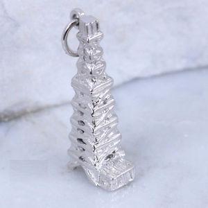 Sterling Silver - Headframe Old Mining Tower Charm Pendant
