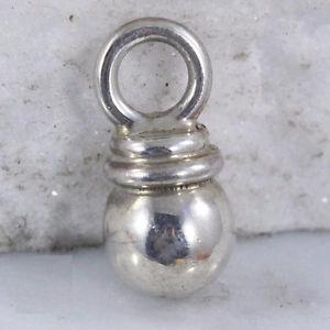 Sterling Silver - Ribbed Bead Charm Pendant