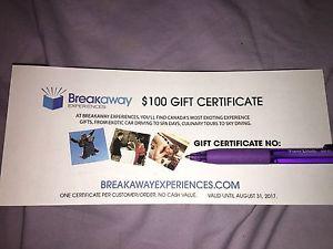 $125 gift certificates/ gift card