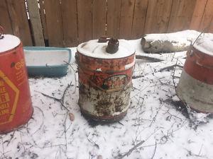 2 vintage 5 gallon Eddie gas cans
