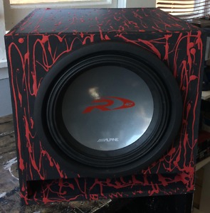 ALPINE TYPE R 12 INCH SUBWOOFER DUAL 2 OHM AND AMP