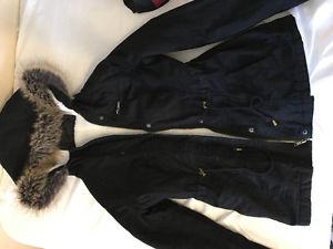 Black Sherpa lined Parka Jacket