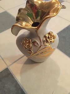 Brand new silver and gold color porcelain flower vase
