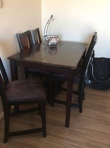 Counter height dining table and chairs