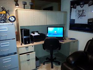 Custom made office desk and cabnet