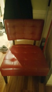 Faux leather red chair