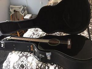 Fender Dreadnought Acoustic Black Guitar w/case MINT