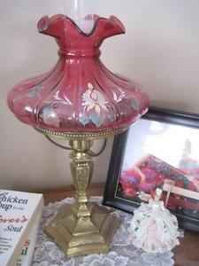 Fenton Cranberry Lamp