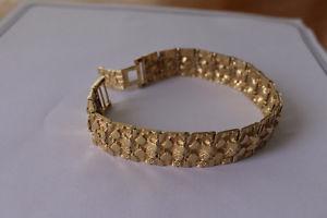Gents 14 Karat "Italian" Solid Gold Nugget Bracelet