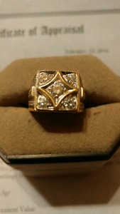 Gents custom diamond ring