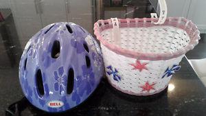 Girls bike helmet with basket