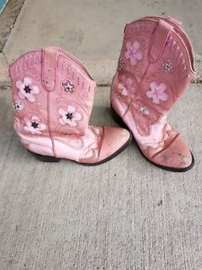 Girls leather cowboy boots