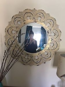 Gorgeous ornate mirror - golden white