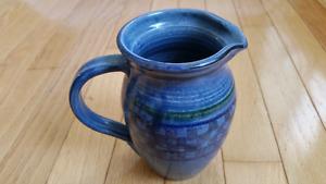 Isabella St John blue pottery milk jug