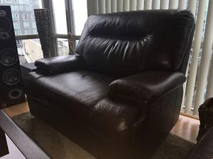 Leather chair power recliner