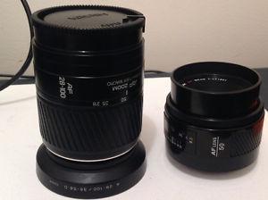 Minolta A-mount lenses mm and 50mm f1.7