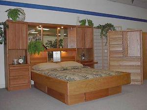 Oak Queen Size Wall Pier Unit