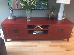 Red Entertainment unit or sideboard