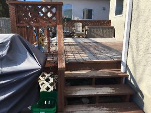 Selling Cedar Deck with Railing but NO FRAME