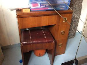 Sewing desk with stool
