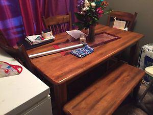 Solid wood dining table