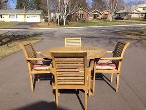 Teak Patio Table and Chairs For sale