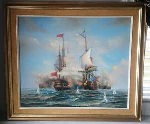 Two ships artwork (framed)