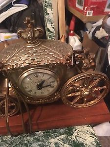 Vintage metal horse clock. It works.