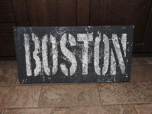 Wall hanging with wording "BOSTON" - $12