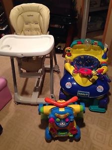 Wanted: Baby high chair, bouncer and walker