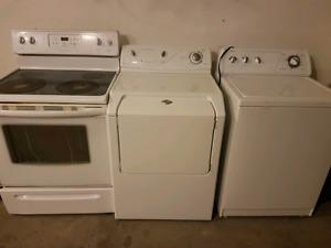 Washer dryer and stove
