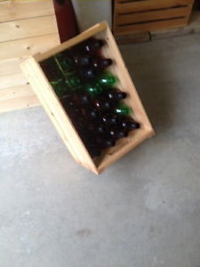 Wooden Cases with Bottles for home brewing
