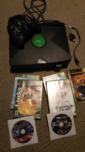 Xbox original with games and all cords/cables